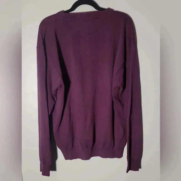 VTG Tommy Hilfiger Burgundy knit Sweater embroidered logo, men's size XL - Picture 8 of 12